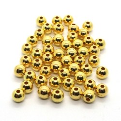 Perles CCB rondes 6mm dorées x50