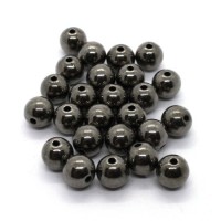 Perles CCB rondes 8mm gunmetal x25