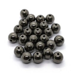 Perles CCB rondes 8mm gunmetal x25