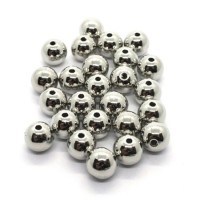 Perles CCB rondes 8mm vieil argent x25