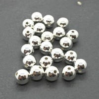 Perles CCB rondes 8mm argentées x25