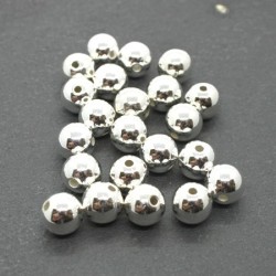 Perles CCB rondes 8mm argentées x25