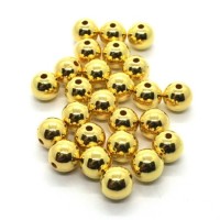 Perles CCB rondes 8mm dorées x25