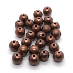Perles CCB rondes 8mm cuivre x25