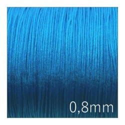 Fil nylon tressé bleu turquoise 0,8mm