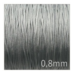 Fil nylon tressé gris acier 0,8mm