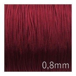 Fil nylon tressé 0,8mm rouge lit de vin