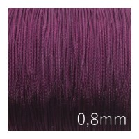 Fil de jade nylon tressé 0,8mm prune