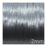 Cordon satin queue de rat 2mm gris foncé