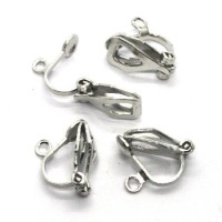 Petites attaches clips d'oreilles vieil argent