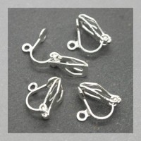 Petites attaches clips d'oreilles argentées