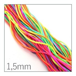Fil de jade nylon tressé 1,5mm multicolore fluo