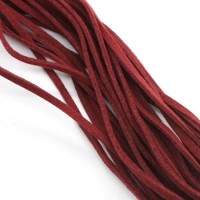 Cordon lacet suédine plat 2,5mm rouge marron