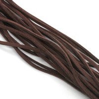Cordon lacet suédine plat 2,5mm marron