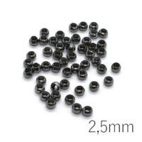 Perles à écraser 2,5mm gunmetal noir x50