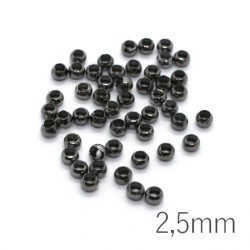 Perles à écraser 2,5mm gunmetal noir x50