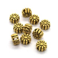 Perle métal fleur marguerite doré x10