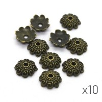 10 Perles coupelles 8mm bronze