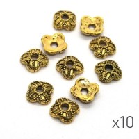 Perles coupelles métal 6,5mm doré vieilli x10