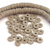 Perles rondelles Heishi en fimo gris souris