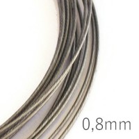 2m/5m Fil câblé 0.8mm gris pour bijoux