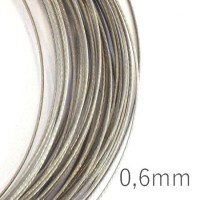 2m/5m/10m fil câblé pour bijoux 0,6mm gris