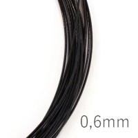 Fil câblé pour bijoux 0,6mm noir