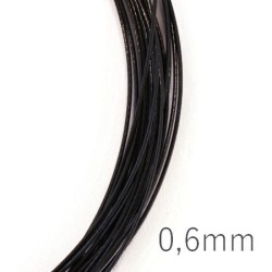 Fil câblé pour bijoux 0,6mm noir