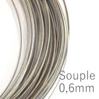 Fil câblé souple pour bijoux 0.6mm gris