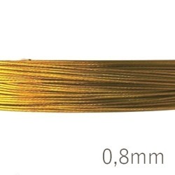 Fil câblé pour bijoux 0,8mm doré