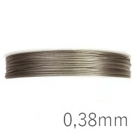 5m Fil câblé fin gris argent 0,38mm