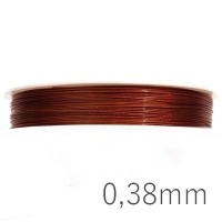 Fil câblé fin pour perles couleur brique 0,38mm