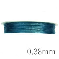 Fil câblé fin bleu turquoise 0,38mm pour perles