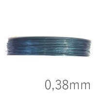 Fil câblé fin bleu gris 0,38mm pour perles