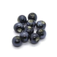 Perle céramique 6mm gris anthracite irisé x5