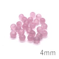 Perle oeil de chat 4mm rose clair x20