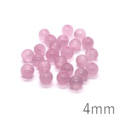 Perle oeil de chat 4mm rose clair x20