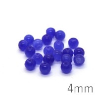 Perle oeil de chat 4mm bleu x20