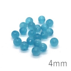 Perle oeil de chat 4mm turquoise x20