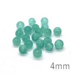 Perle oeil de chat 4mm vert d'eau x20