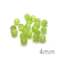 Perle oeil de chat 4mm vert anis x20