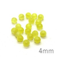 Perle oeil de chat 4mm jaune x20