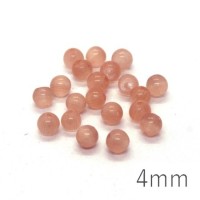 Perle oeil de chat 4mm pêche x20