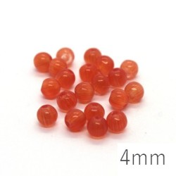 Perle oeil de chat 4mm orange x20
