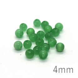 Perle oeil de chat 4mm vert moyen x20