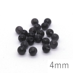 Perle oeil de chat 4mm gris foncé x20