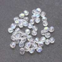 Perles à facettes 3mm cristal AB x50