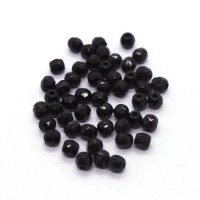 Perles à facettes 3mm noir x50