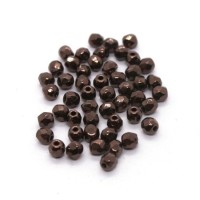 Perles à facettes 3mm marron foncé x50
