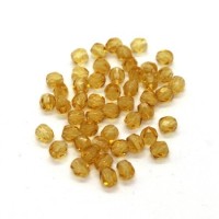 Perles à facettes 3mm ambre x50